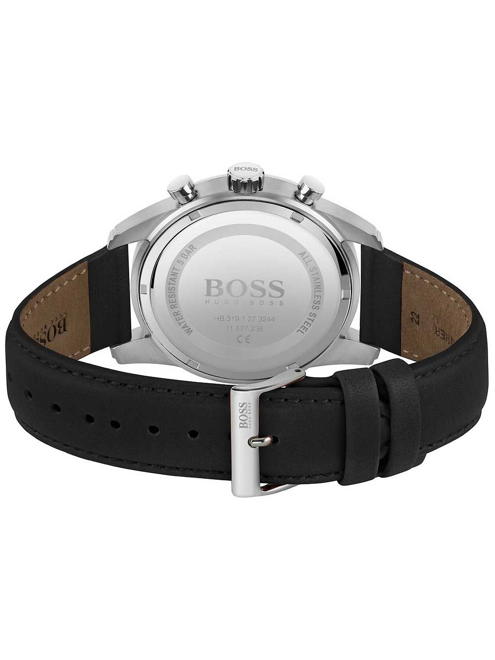 Hugo Boss Skymaster Black Leather Strap Men's Watch 1513782 - The Watches Men & CO #4