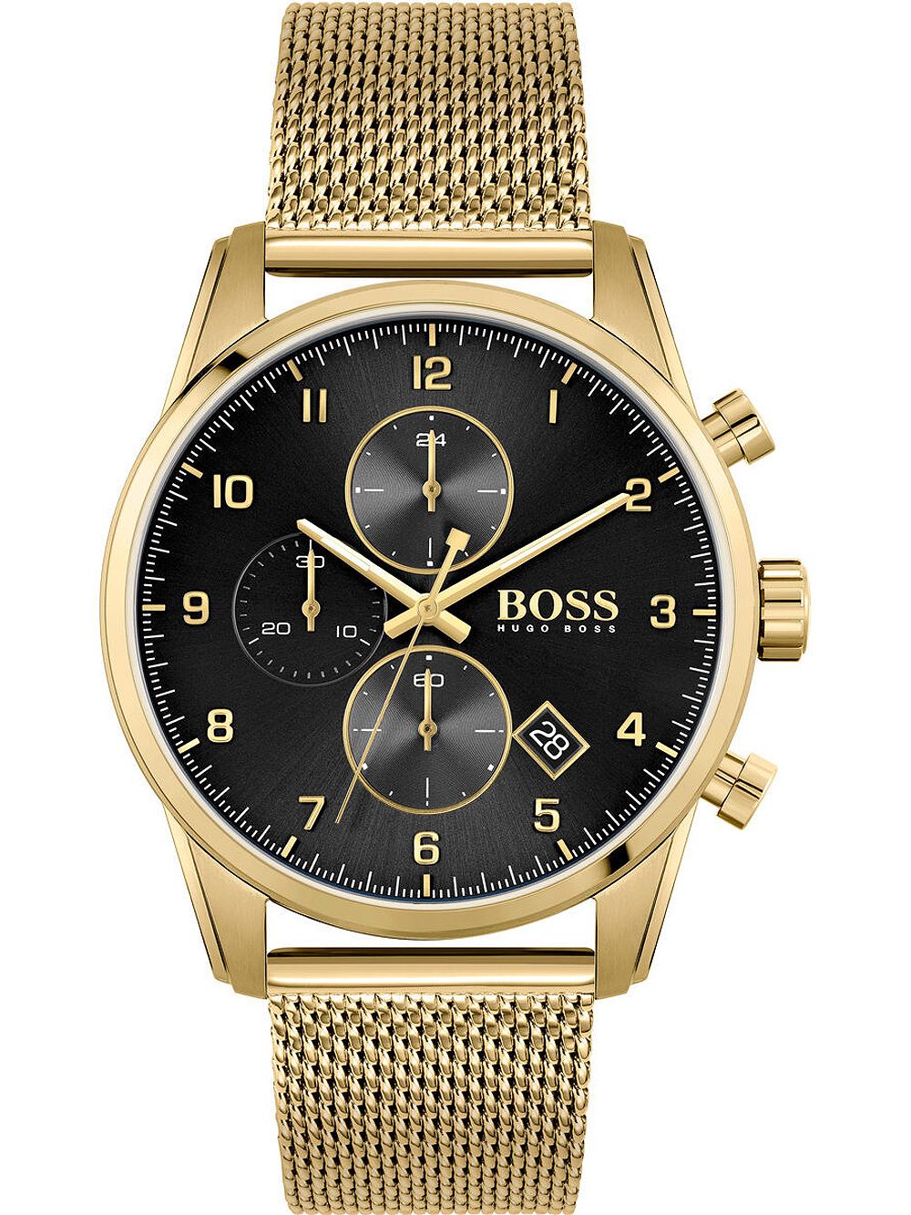 Hugo Boss Skymaster Gold Mesh Men's Watch 1513838 - The Watches Men & CO