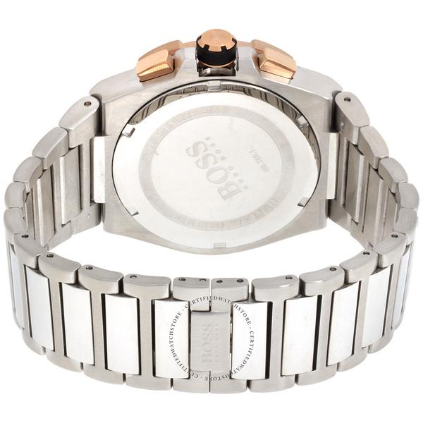 Hugo Boss Supernova watch caseback showing stainless steel case with logo engraving