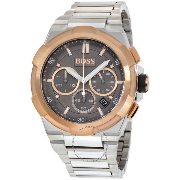 Hugo Boss Supernova chronograph watch with grey dial, rose gold and silver two-tone case