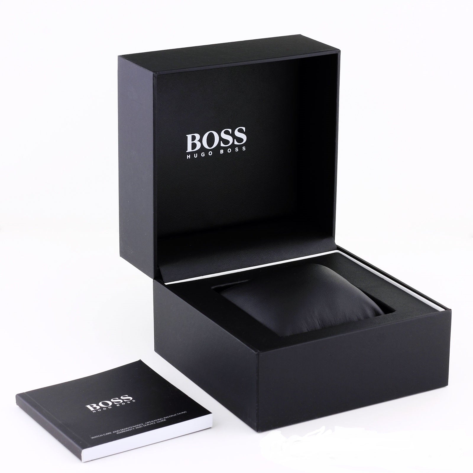 Hugo Boss watch presentation box with dust bag and documentation