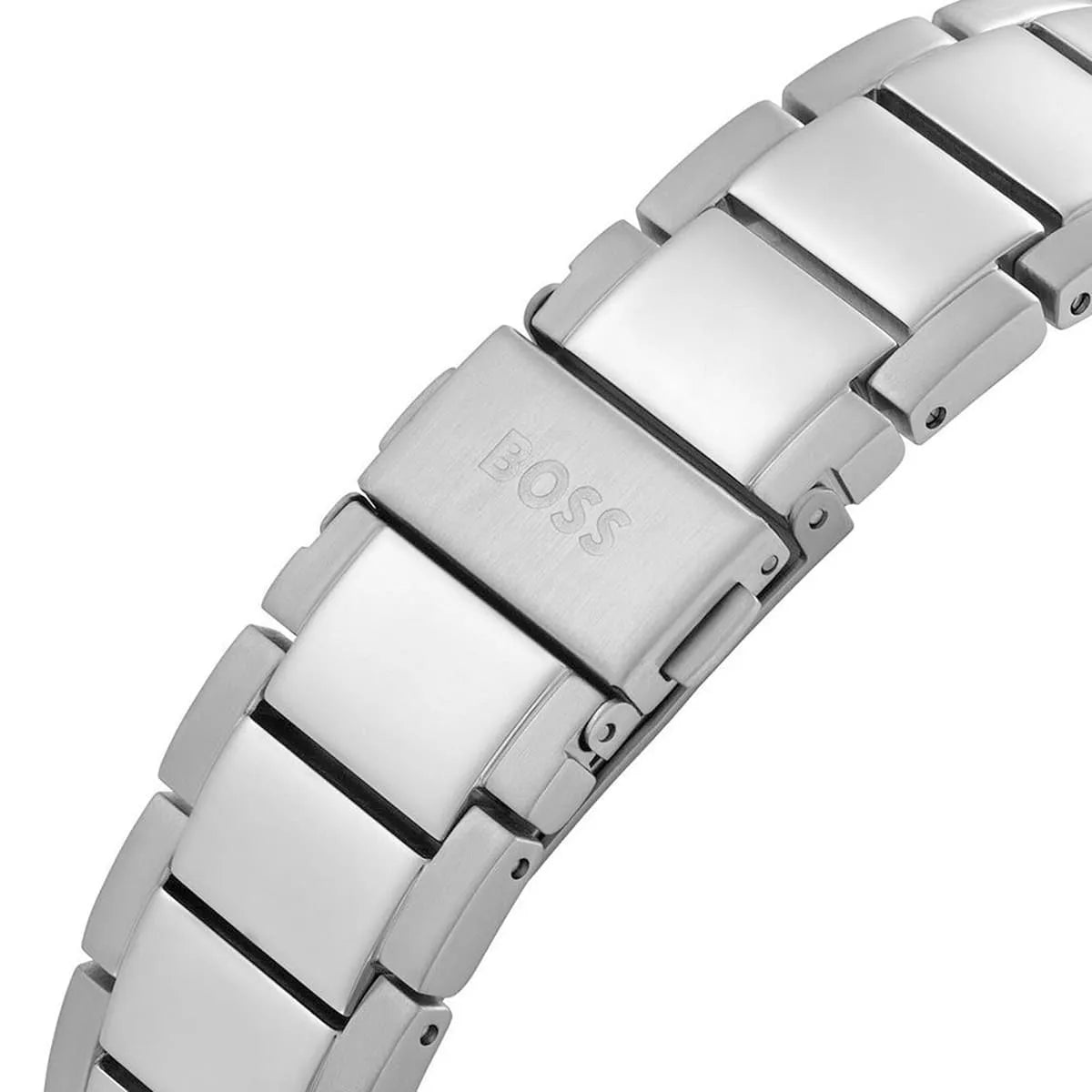Hugo Boss Taper silver stainless steel bracelet strap with BOSS logo