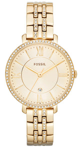 Fossil Jacqueline Champagne Dial Gold-tone Ladies Watch ES3547