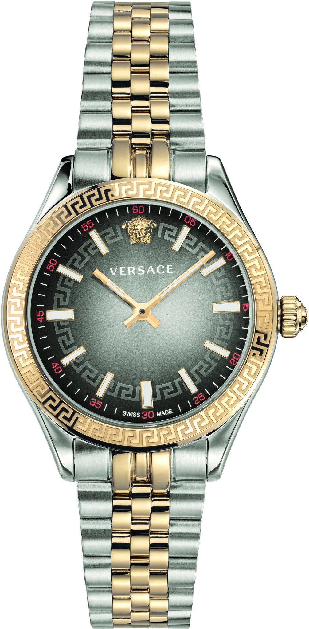 Versace Hellenyium Grey Dial Two Tone Steel Strap Women's Watch - VEHU00520