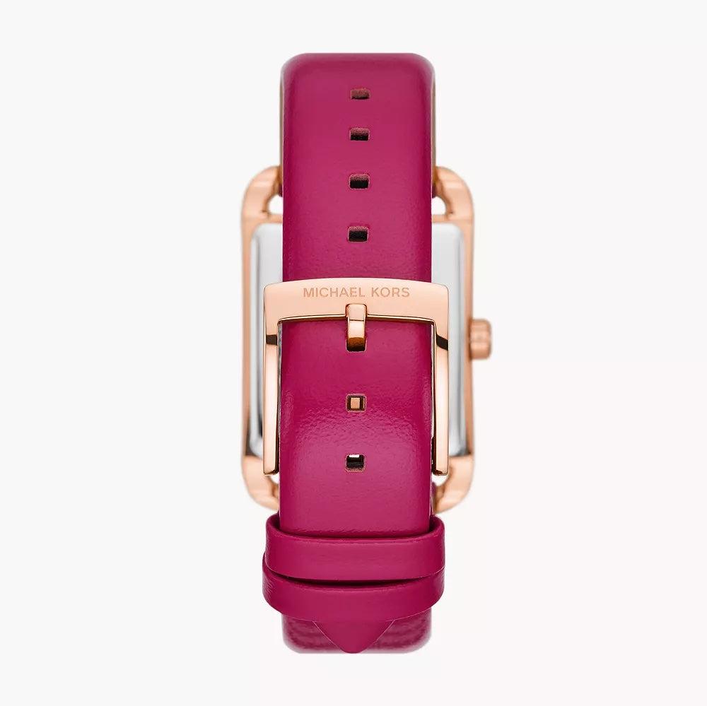 Michael Kors Monroe Three-Hand Pink Leather Strap Women's Watch - MKO1029