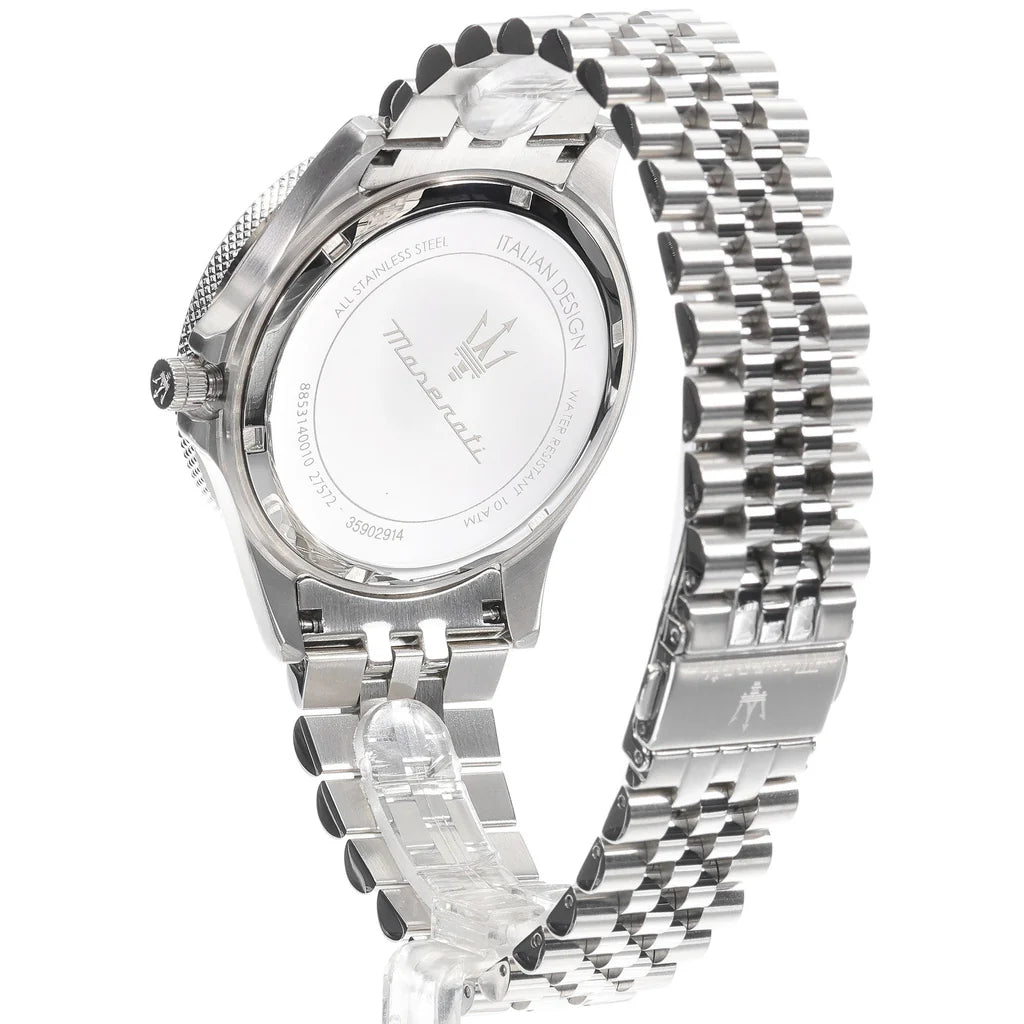 Maserati Sfida Gunmetal Dial Date Window Silver Men's Watch R8853140010