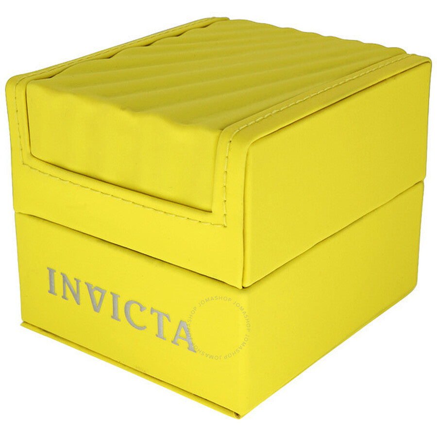 Invicta yellow watch presentation box with brand logo