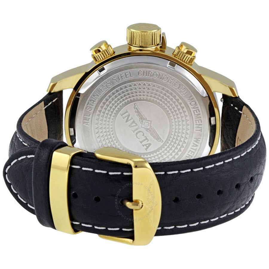 Caseback of Invicta Lefty Chronograph watch with engraved text