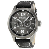 Invicta Specialty Military Grey Dial Black Leather Men's Watch 10492 - The Watches Men & Co