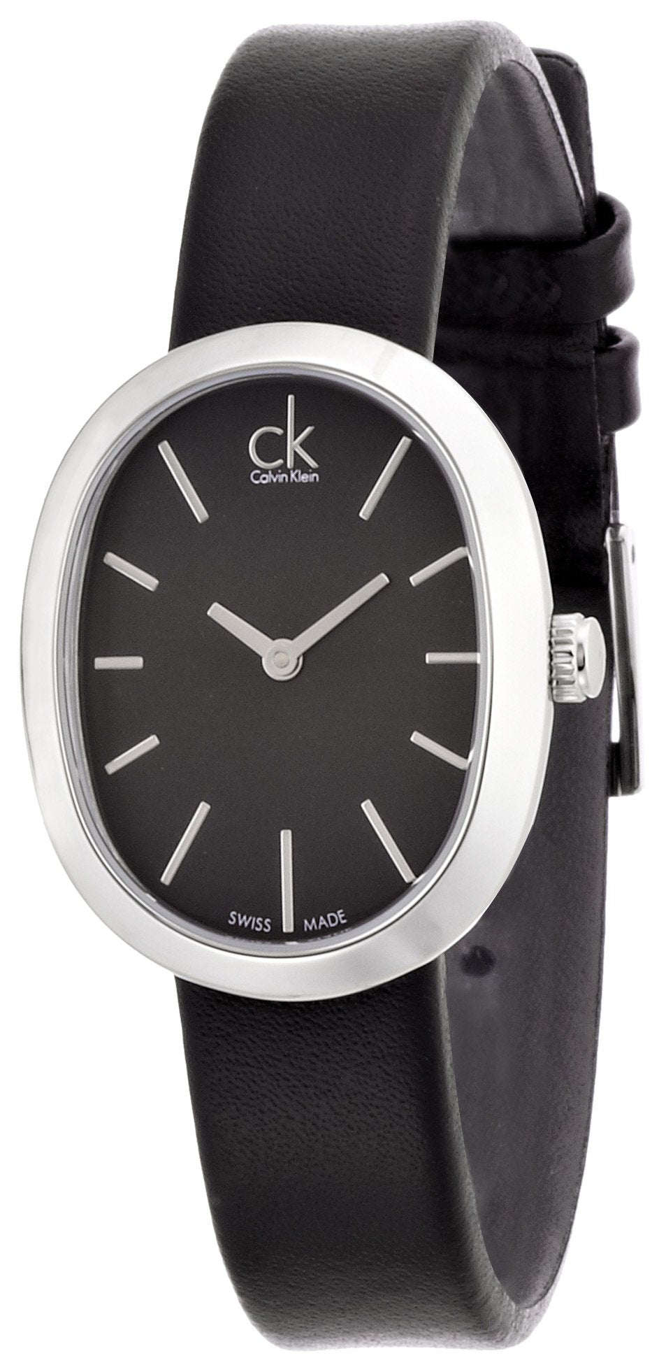 Calvin Klein Incentive watch worn on wrist with black leather strap