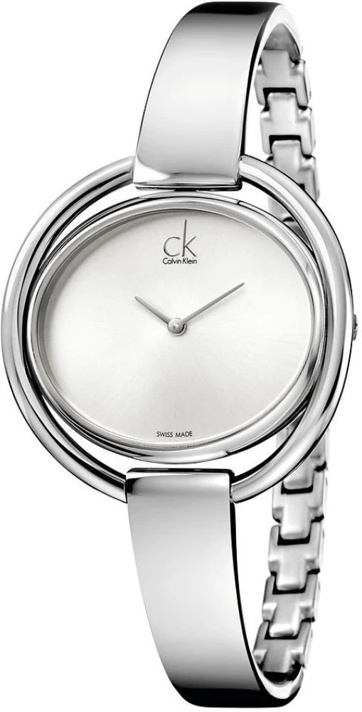 Calvin Klein Impetuous K4F2N116 women's watch with silver dial and silver steel strap