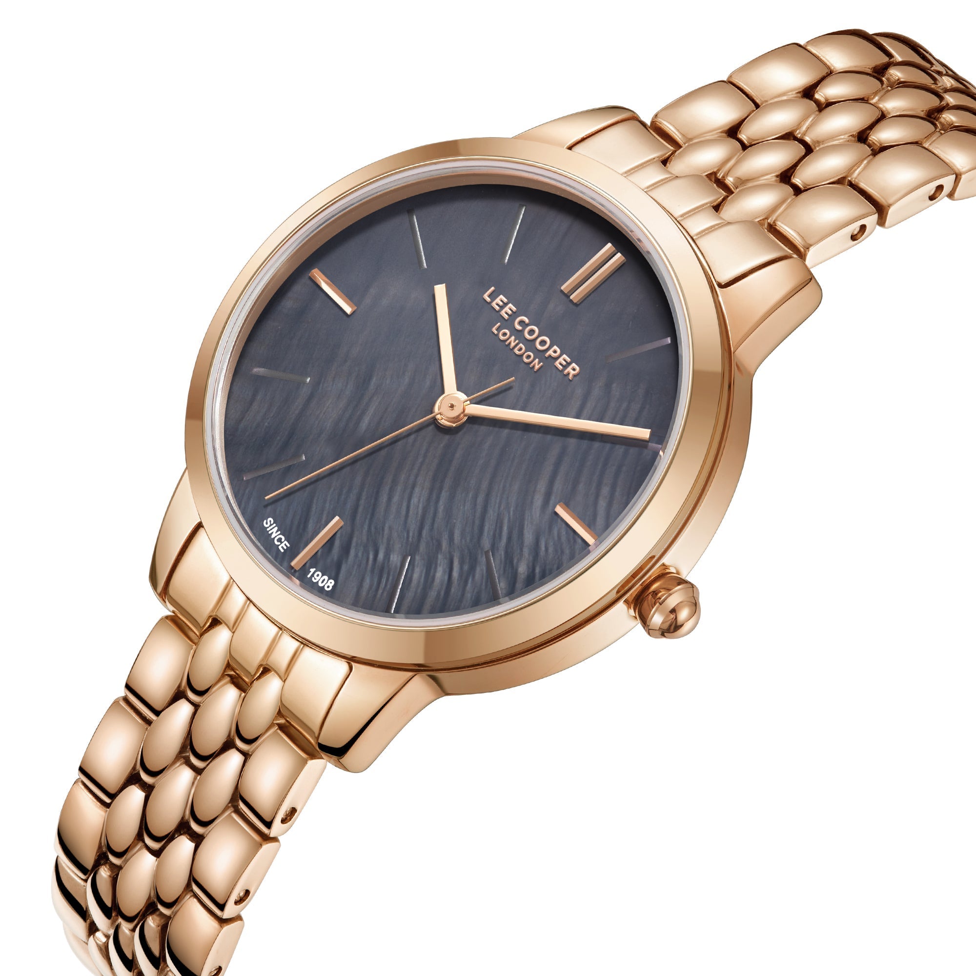 Lee Cooper Women’s 33 MM Rose Gold Analog Metal Strap Watch – LC07941.450 - Watch