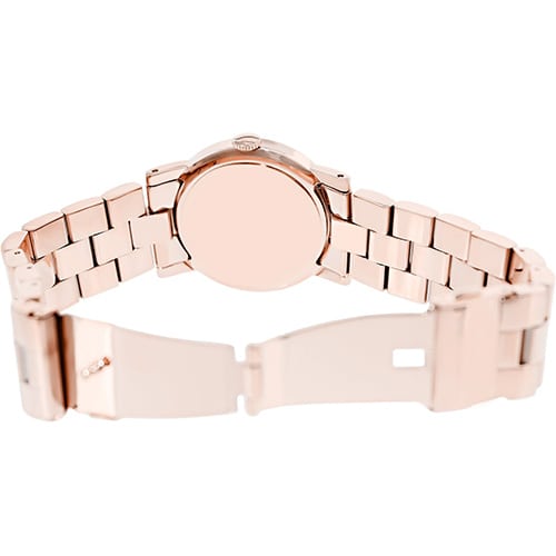 Rear view of Marc by Marc Jacobs Amy MBM8625 rose gold bracelet and case back