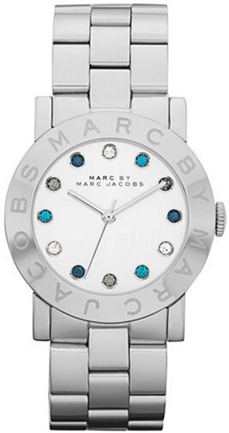 Marc by Marc Jacobs Amy silver women's watch with white dial and crystal markers
