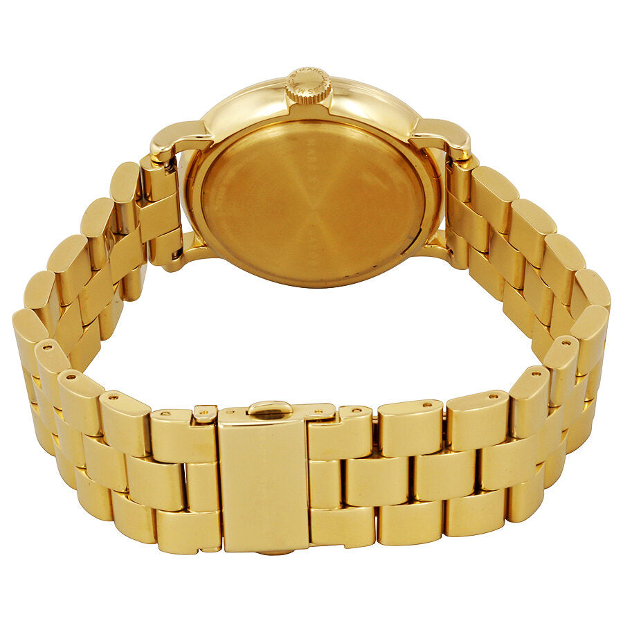 Marc By Marc Jacobs Baker watch caseback showing gold-tone stainless steel construction
