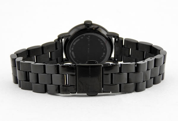 Black stainless steel case back of Marc by Marc Jacobs Baker ladies watch