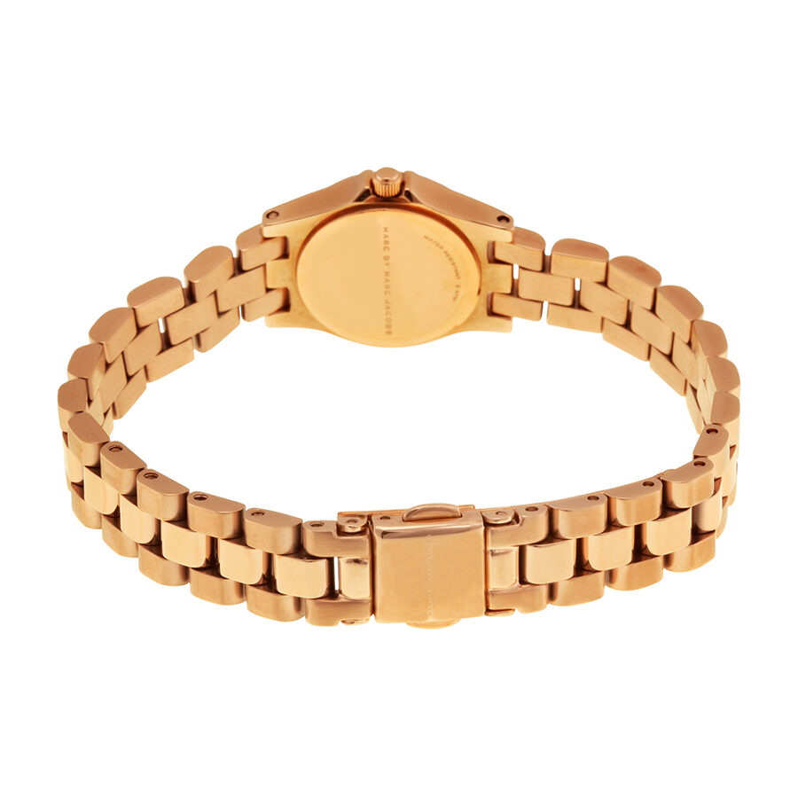 Rose gold tone caseback and bracelet of Marc by Marc Jacobs Henry Dinky watch