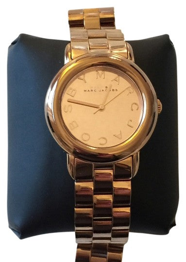 Marc By Marc Jacobs Marci MBM3099 rose gold watch displayed on cushion