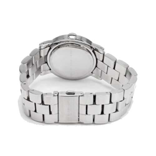 Back view of Marc by Marc Jacobs MBM3181 watch displaying stainless steel caseback and bracelet