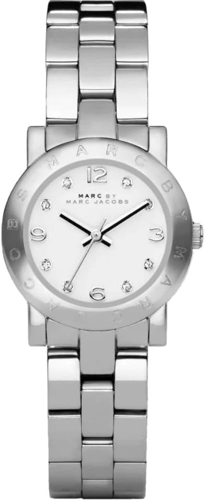 Marc by Marc Jacobs Mini Amy white dial watch with stainless steel bracelet