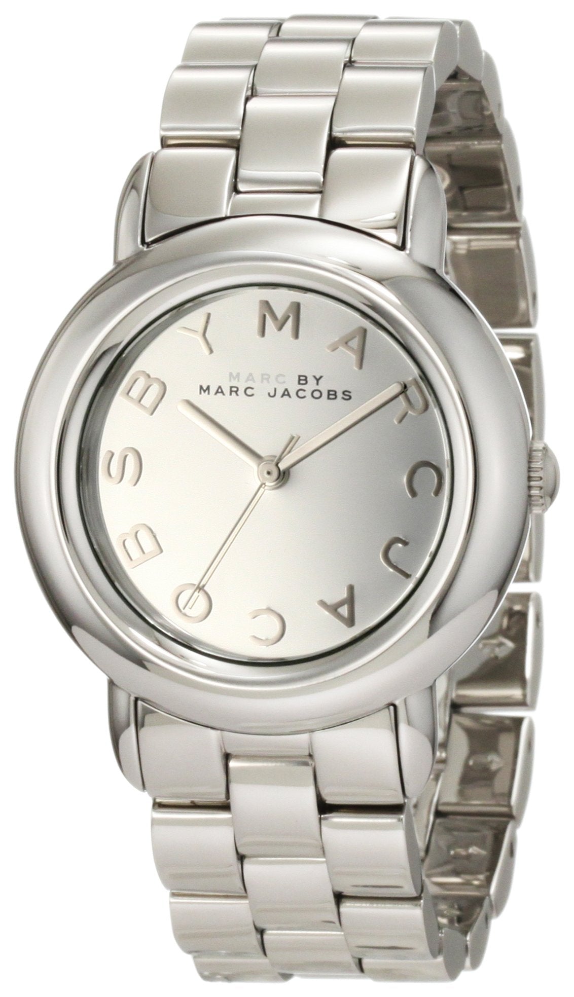 Marc Jacobs silver ladies watch with stainless steel bracelet and silver dial