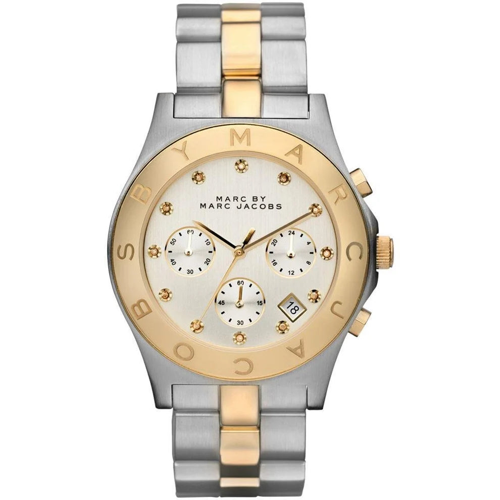 Marc By Marc Jacobs Henry Chronograph Date Gold and Silver Tone Watch MBM3177