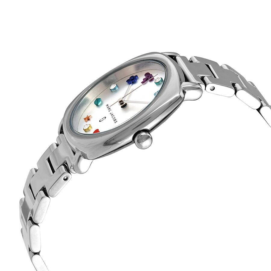 Marc Jacobs MJ3548 womens watch angled view showing stainless steel bracelet