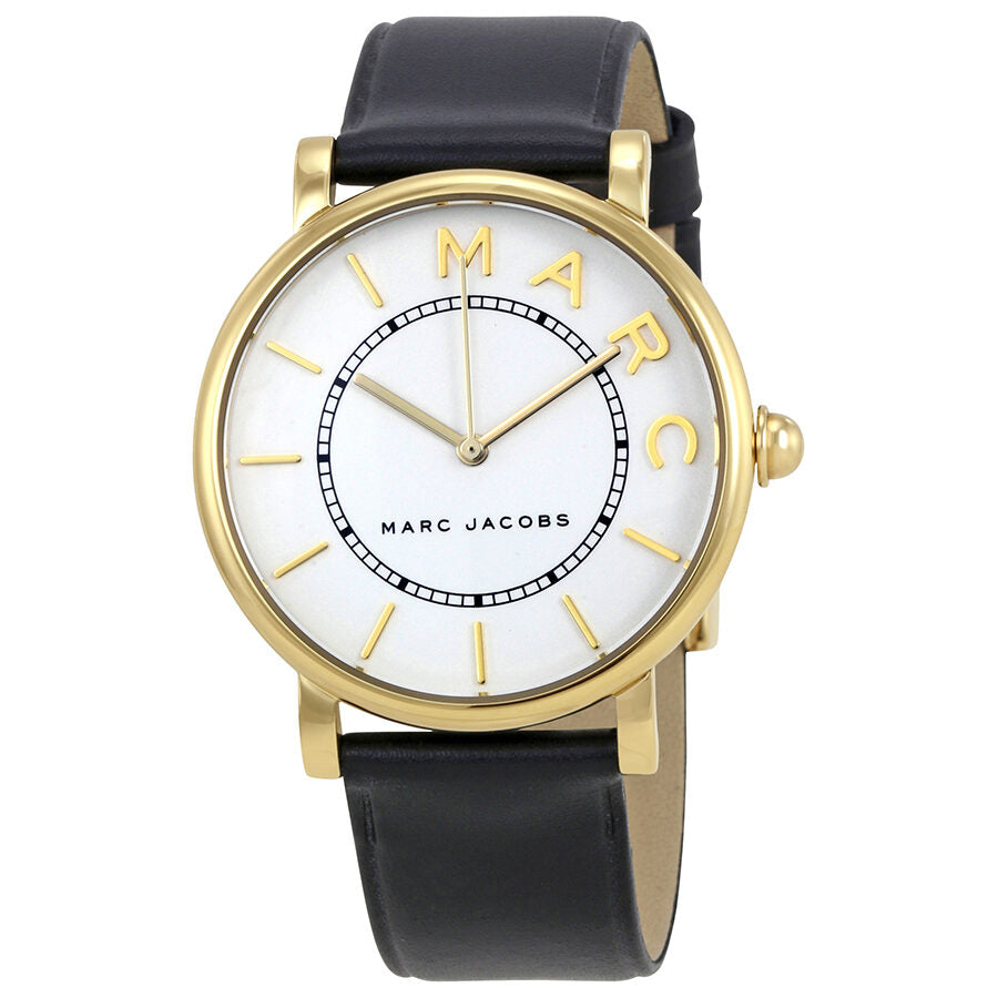 Marc Jacobs Roxy MJ1532 ladies watch with white dial, gold indices, and Marc Jacobs branding