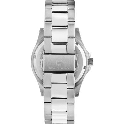 Caseback view of Maserati Competizione watch showing stainless steel case construction