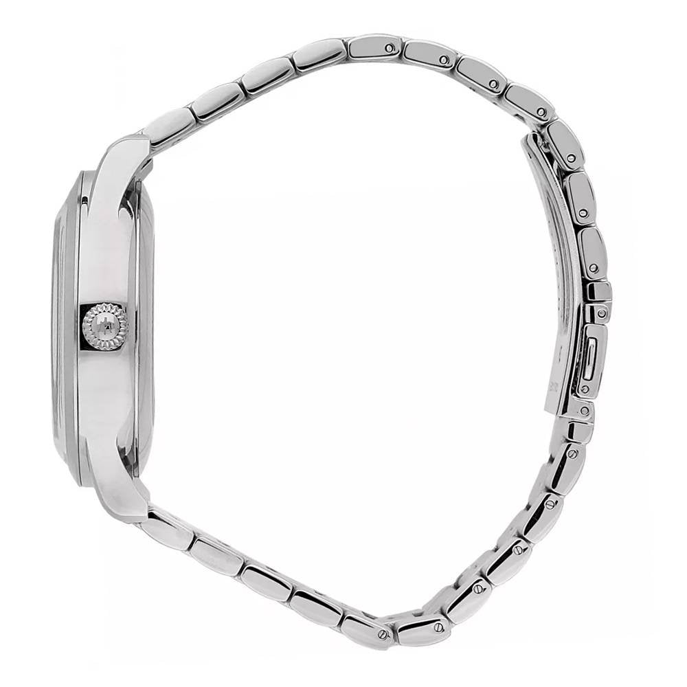 Side view of Maserati Ricordo watch displaying slim steel case profile and bracelet