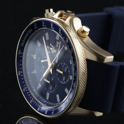 Side profile of Maserati Sfida chronograph watch displaying case thickness and pushers
