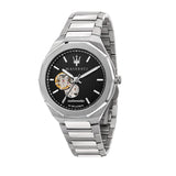 Maserati Stile Silver Automatic Black Dial Men's Watch R8823142002 - The Watches Men & CO