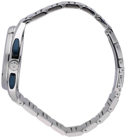 Side view of Maserati Trimarano chronograph watch on stainless steel bracelet