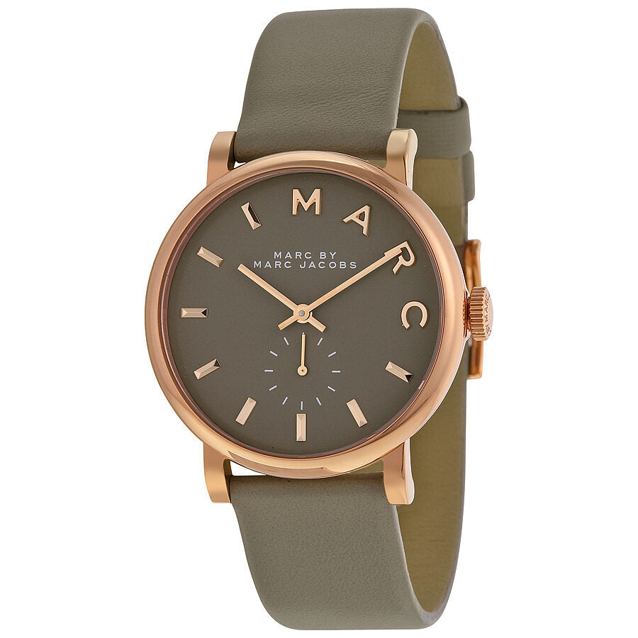 Marc By Marc Jacobs Baker grey dial ladies watch with rose gold case and grey leather strap