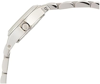 Side view of Marc Jacobs Henry Dinky watch showing stainless steel case and bracelet