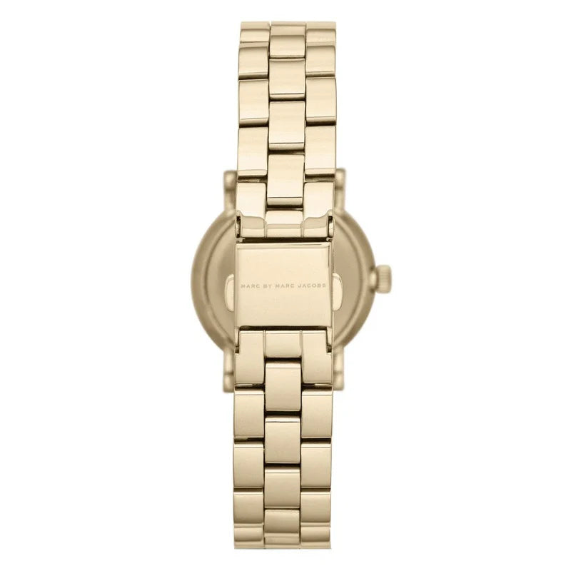 MBM3247 gold-tone stainless steel bracelet with engraved caseback detail