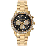 Michael Kors Berkley Chronograph Black Dial Gold Steel Strap Watch For Women - MK7414 mk7414 - Image 1