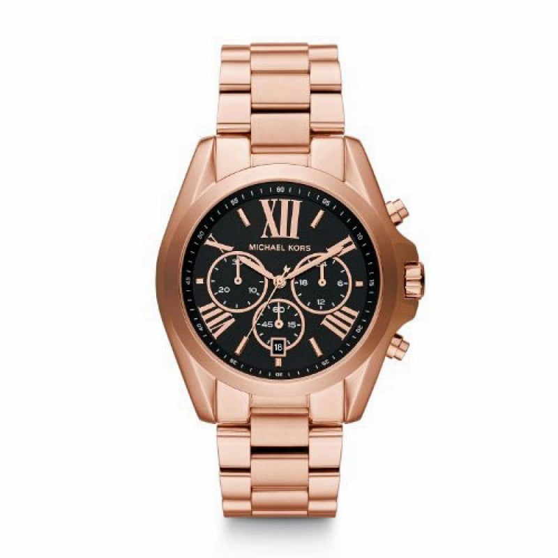 Michael Kors Bradshaw Black Dial Rose Gold Watch MK5854 - The Watches Men & CO
