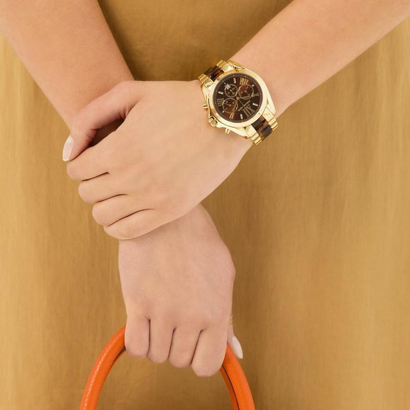 Michael Kors Bradshaw Chronograph Chocolate Gold Watch MK5696 - The Watches Men & CO #6