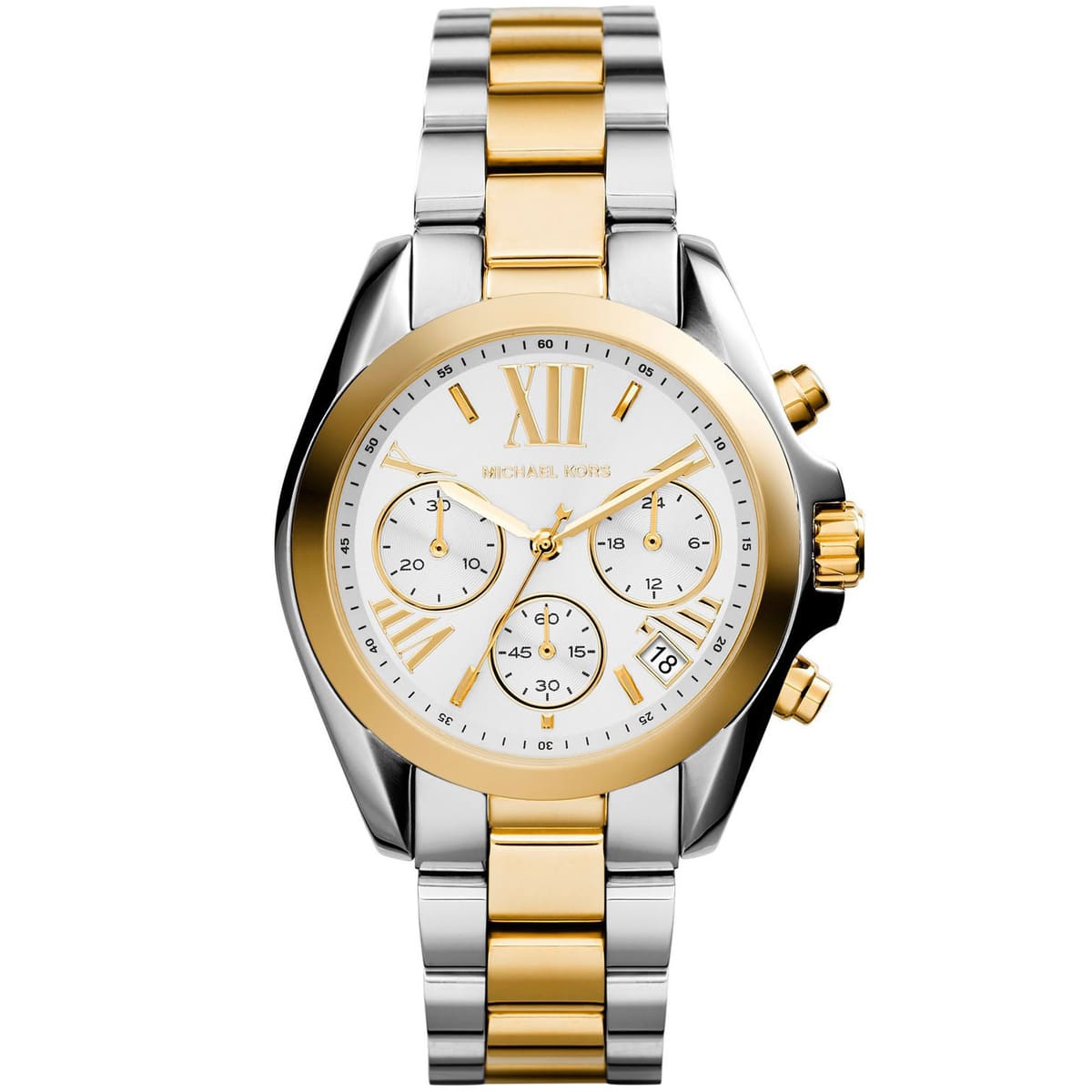 Michael Kors Bradshaw Chronograph Two Tone Women's Watch MK5974 - The Watches Men & CO