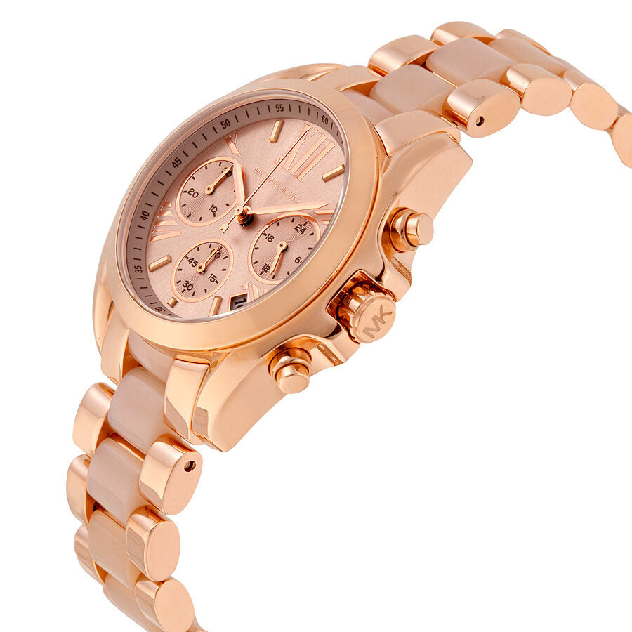Michael Kors Bradshaw Mini Chronograph Rose Dial Ladies Watch MK6066#MK6066 - The Watches Men & CO #2
