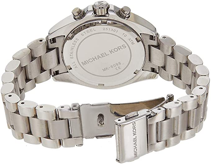 Case back of Michael Kors Bradshaw MK6098 showing brand engraving and model number