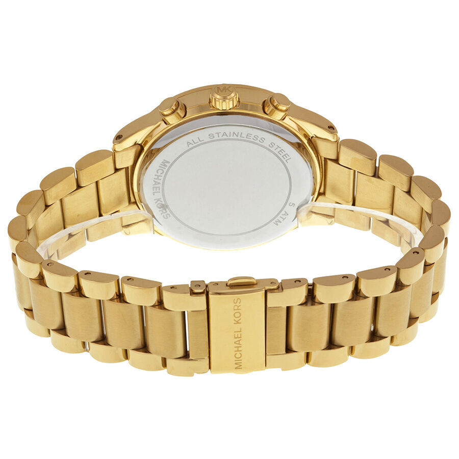 Michael Kors Brinkley Chronograph Gold Dial Ladies Watch #MK6187 - The Watches Men & CO #3