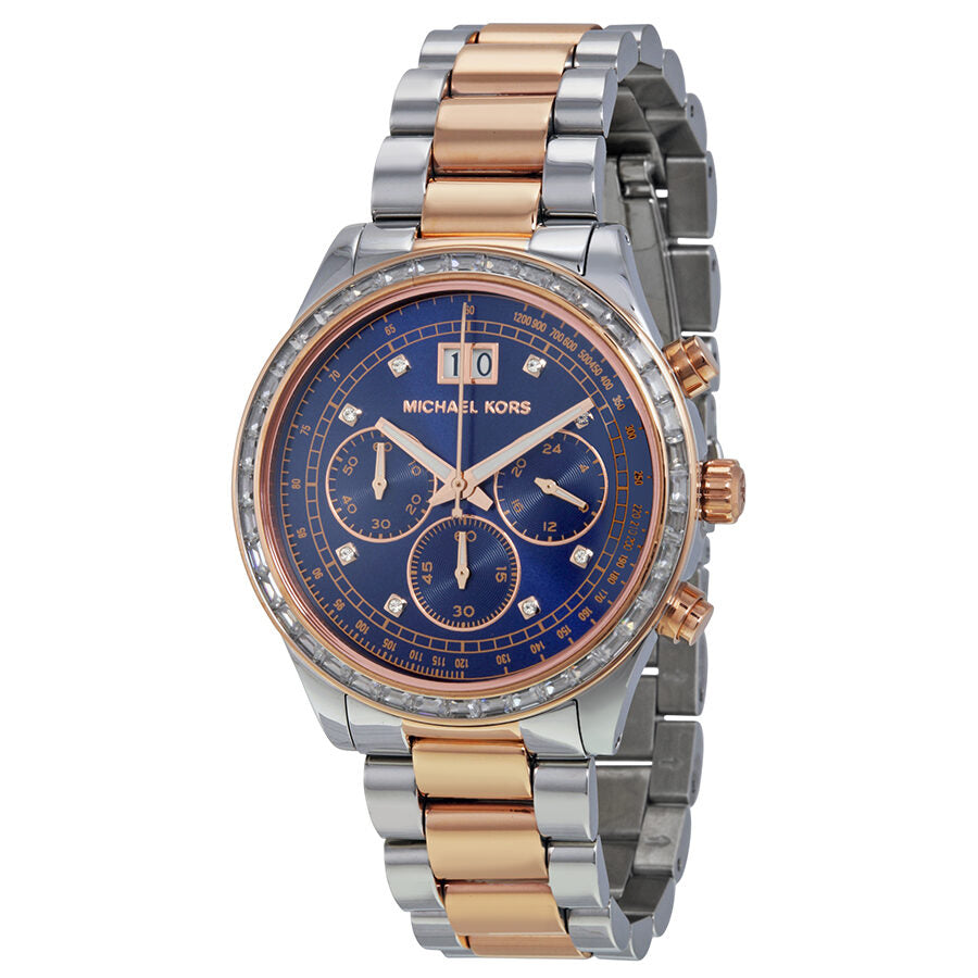Michael Kors Brinkley Navy Dial Two-tone Ladies Watch MK6205 - The Watches Men & CO