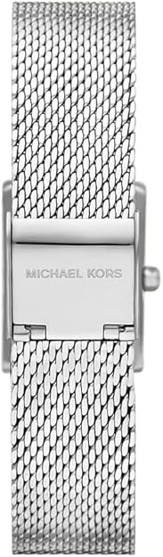 Michael Kors Georgie watch caseback and mesh bracelet detail