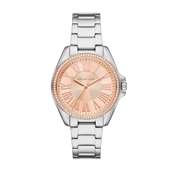 Michael Kors Kacie women's watch with rose gold dial, stainless steel case and bracelet