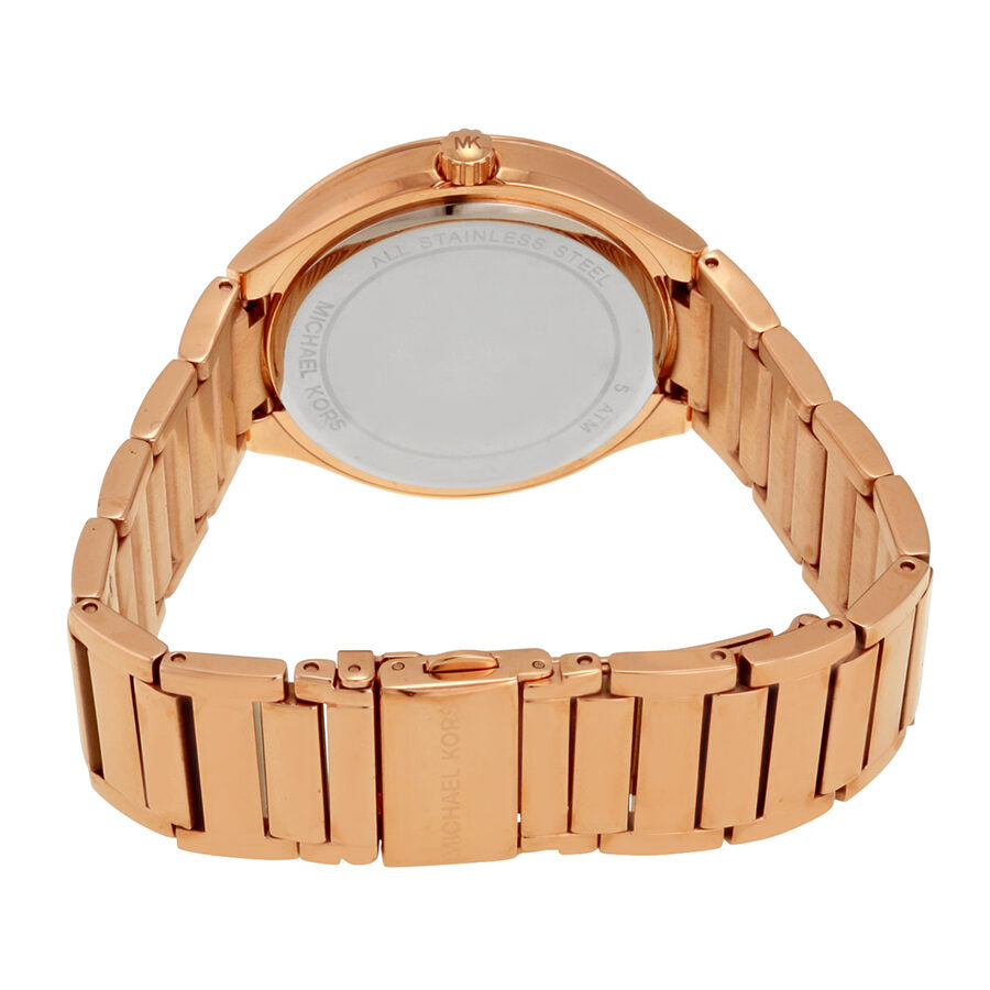 Michael Kors Kerry watch caseback with rose gold-tone stainless steel bracelet