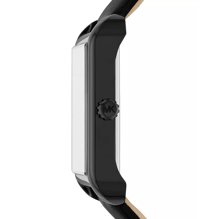 Side view of Michael Kors Lake MK2586 showing black square case profile with crown detail