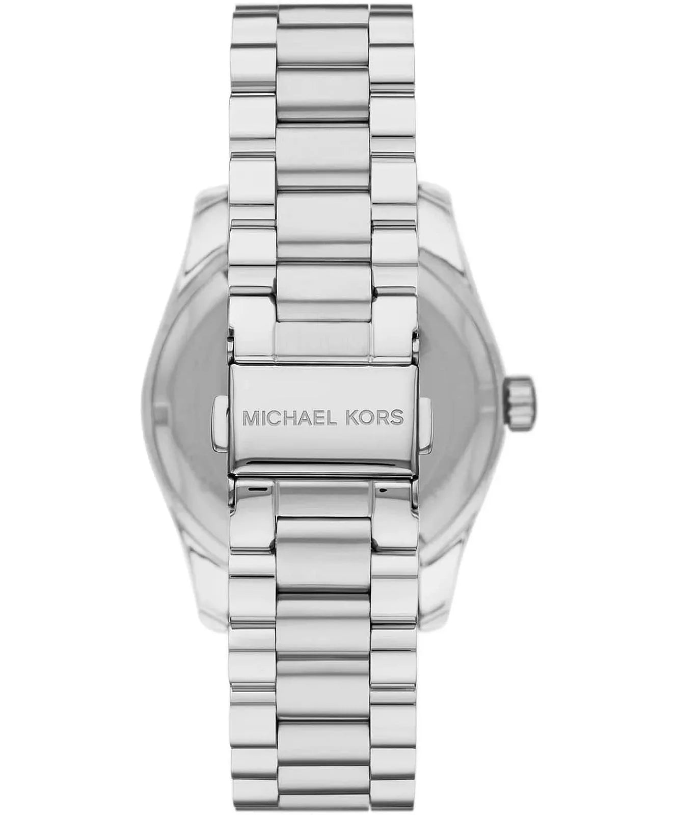 Back view of Michael Kors Lexington MK1087 with stainless steel bracelet and case back