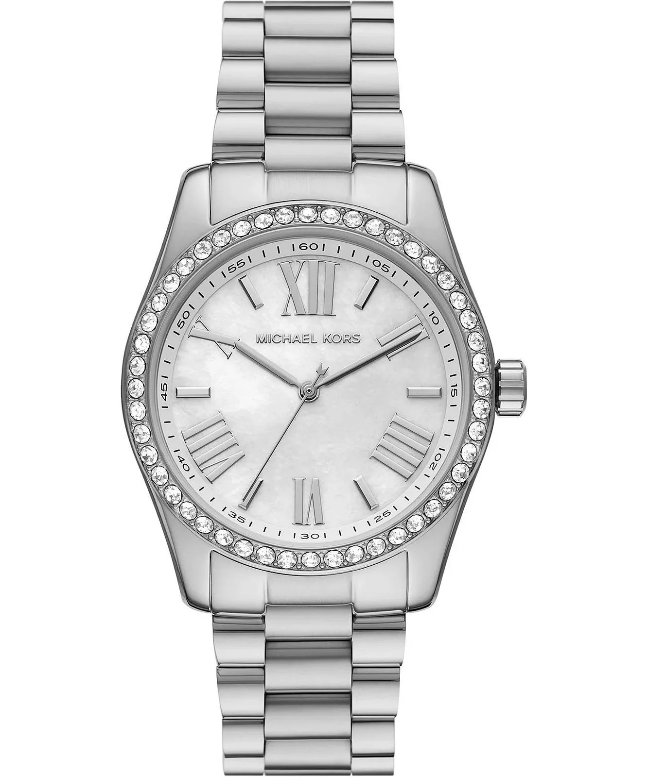 Michael Kors Lexington MK1087 stainless steel women's watch with crystal-set bezel and Roman numeral dial